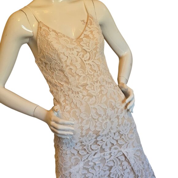 🏷️ NWT  🏷️ LULUS  Flynn White Lace Maxi Dress Wedding sz S - Picture 4 of 16